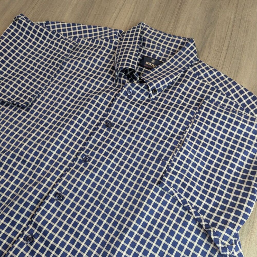 Mirto Club Collection Men's Plaid Short Sleeve Button Down Shirt Size XL